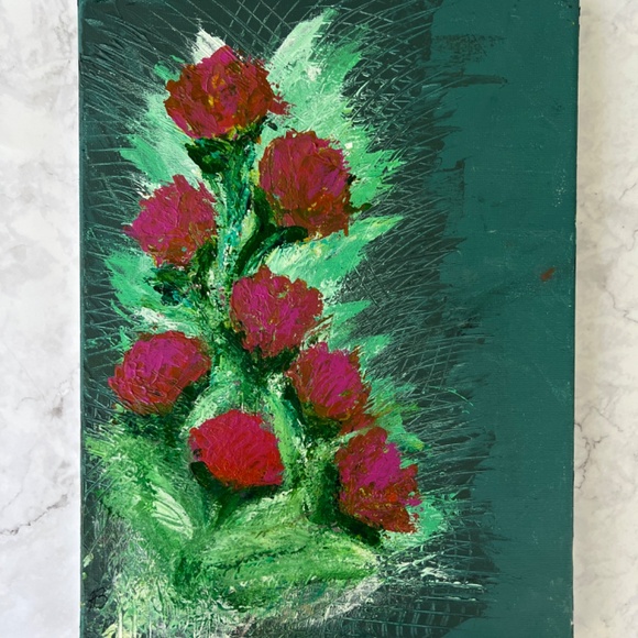 Burst of Flowers - Abstract Acrylic Texture Painting | Original Artwork 12x16 - Picture 3 of 7